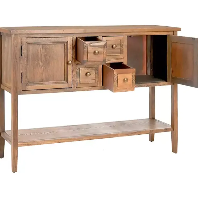 Kirklands Home Cabinets & Sideboards|Natural Oak 4-Drawer Charlotte Sideboard Brown