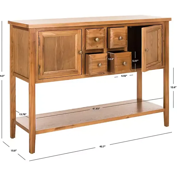 Kirklands Home Cabinets & Sideboards|Natural Oak 4-Drawer Charlotte Sideboard Brown