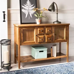 Kirklands Home Cabinets & Sideboards|Natural Oak 4-Drawer Charlotte Sideboard Brown