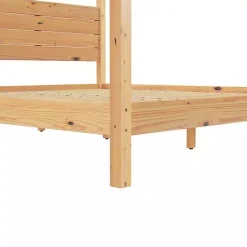 Kirklands Home Beds & Headboards|Natural Pine Canopy King Bed Tan