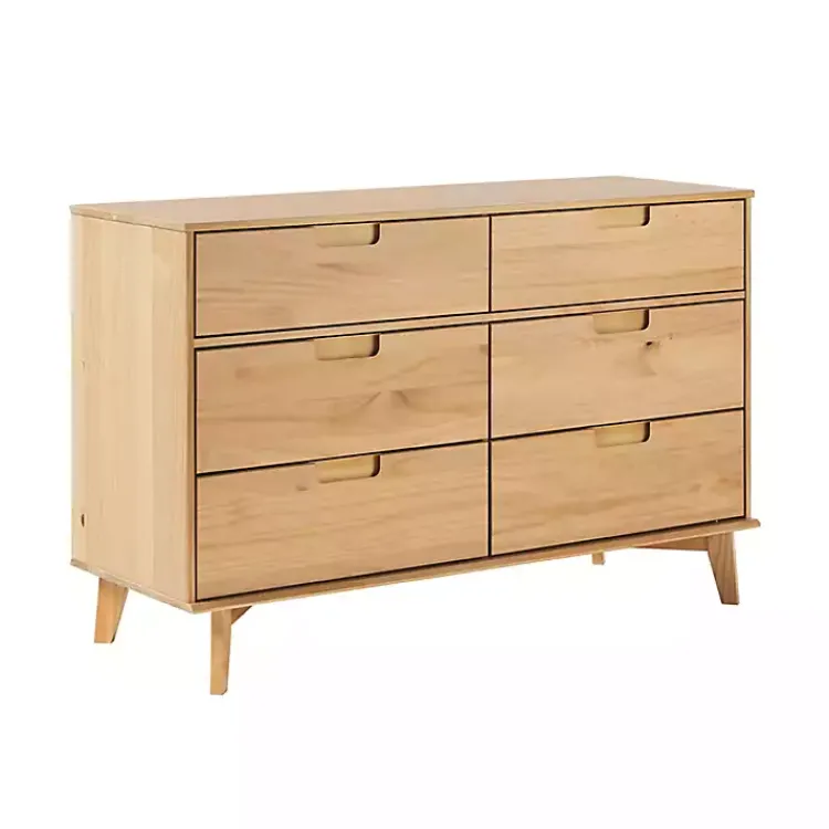 Kirklands Home Dressers & Chests|Natural Pine 6-Drawer Dresser Tan