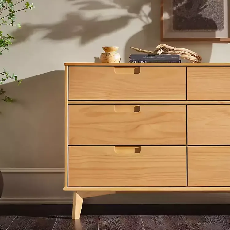 Kirklands Home Dressers & Chests|Natural Pine 6-Drawer Dresser Tan