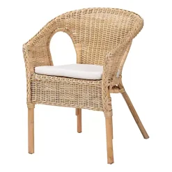 Kirklands Home Dining Chairs|Natural Rat Abbey Dining Chair Tan