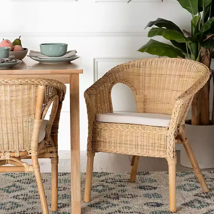 Kirklands Home Dining Chairs|Natural Rat Abbey Dining Chair Tan