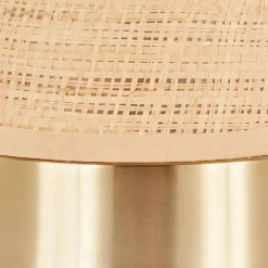 Kirklands Home Table Lamps|Natural Rattan and Gold Metal Table Lamp