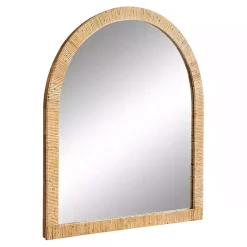 Kirklands Home Decorative Mirrors|Natural Rattan Arch Wall Mirror