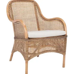 Kirklands Home Accent Chairs|Natural Rattan Charlie Accent Chair White