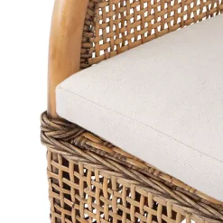 Kirklands Home Accent Chairs|Natural Rattan Charlie Accent Chair White
