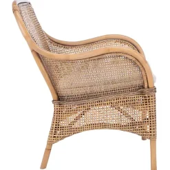 Kirklands Home Accent Chairs|Natural Rattan Charlie Accent Chair White