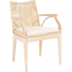 Kirklands Home Accent Chairs|Natural Rattan Gianna Accent Chair White