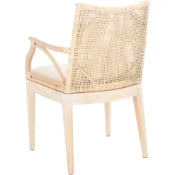 Kirklands Home Accent Chairs|Natural Rattan Gianna Accent Chair White
