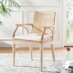 Kirklands Home Accent Chairs|Natural Rattan Gianna Accent Chair White