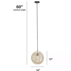 Kirklands Home Chandeliers & Pendant Lighting|Natural Rat Sphere Pendant Light Tan