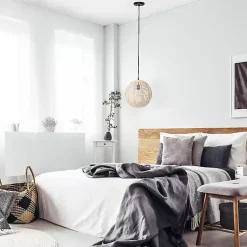 Kirklands Home Chandeliers & Pendant Lighting|Natural Rat Sphere Pendant Light Tan