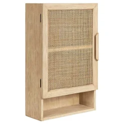 Kirklands Home Wall Storage|Natural Rattan Wall Cabinet with Shelf