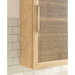 Kirklands Home Wall Storage|Natural Rattan Wall Cabinet