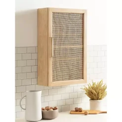 Kirklands Home Wall Storage|Natural Rattan Wall Cabinet