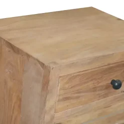 Kirklands Home Nightstands|Natural Reclaimed Wood Diagonal Slats Nightsd Tan