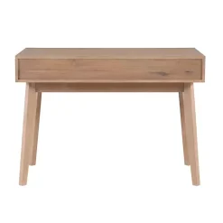 Kirklands Home Office Furniture|Natural Ripples 2-Drawer Wood Desk Brown