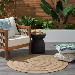 Kirklands Home Area Rugs|Natural Seagrass Indoor/Outdoor Area Rug, 4x4 Tan