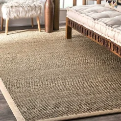 Kirklands Home Area Rugs|Natural Seagrass Percey Area Rug, 5x8 Tan