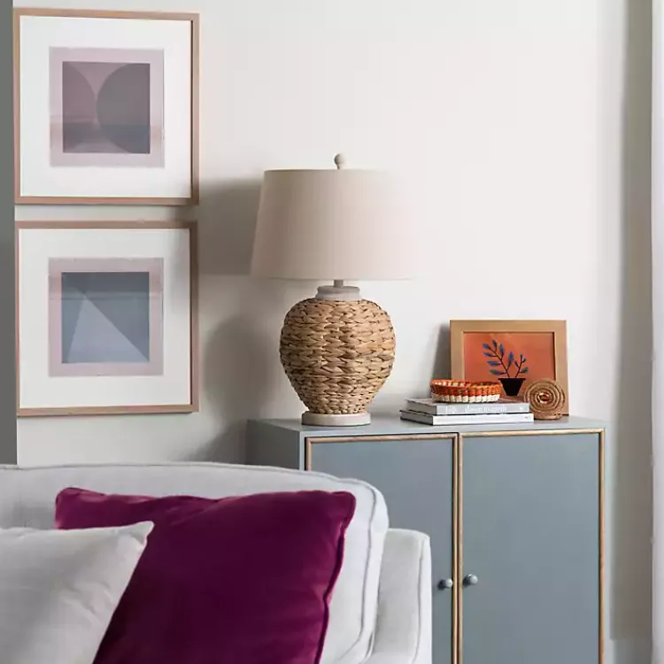 Kirklands Home Table Lamps|Natural Seagrass Woven Table Lamp Ivory