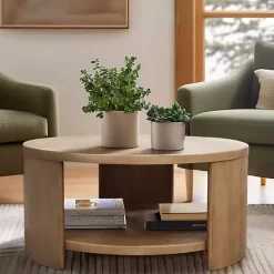 Kirklands Home Coffee Tables|Natural Skye Round Coffee Table Tan