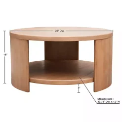 Kirklands Home Coffee Tables|Natural Skye Round Coffee Table Tan
