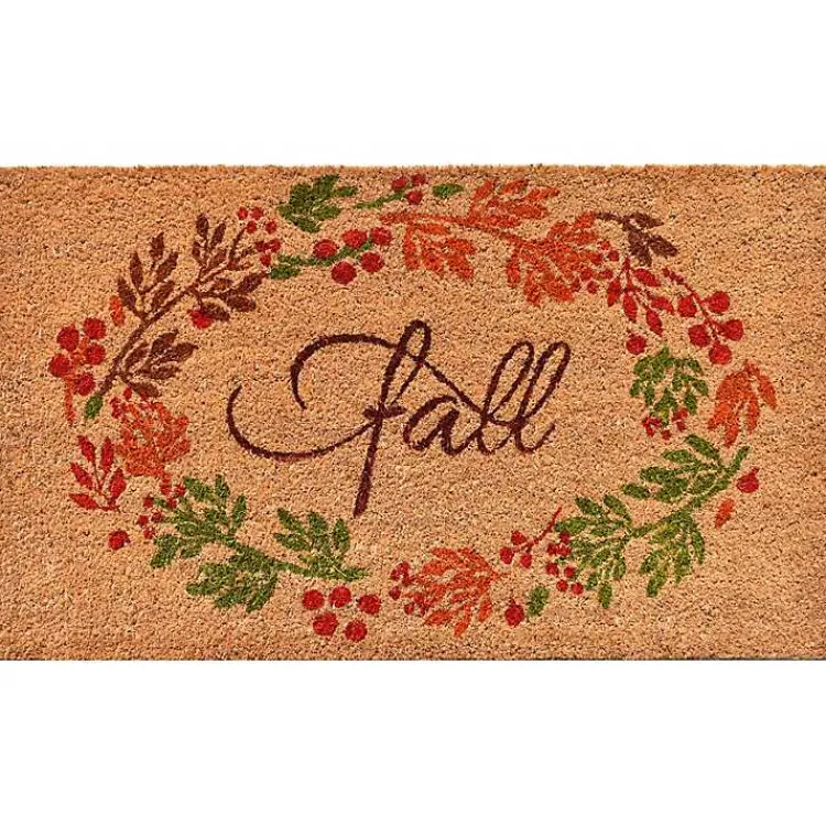 Clearance Natural Tan Coir Fall Foliage Doormat Fall