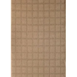 Kirklands Home Outdoor Rugs|Natural Grid Outdoor Area Rug, 5x7 Tan