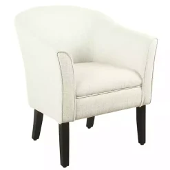 Kirklands Home Accent Chairs|Natural Textured Barrel Accent Chair Ivory