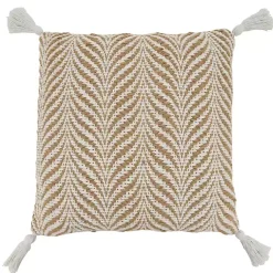 Clearance Natural Wavy Chevron Woven Jute Pillow Pillows