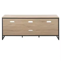 Kirklands Home Tv Stands & Media Consoles|Natural Wood and Black Steel Media Sd Tan