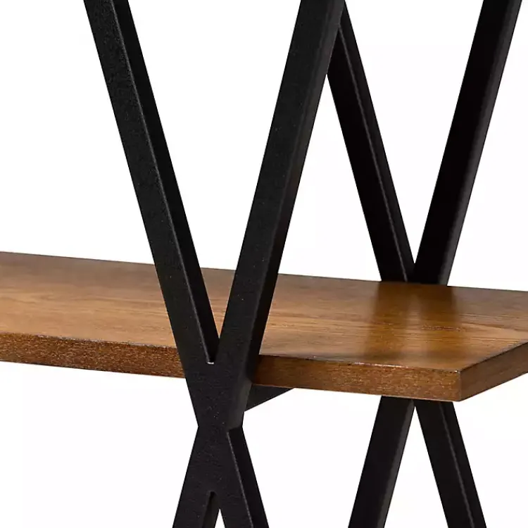 Kirklands Home Console Tables|Natural Wood and Metal 3-Tier Console Table