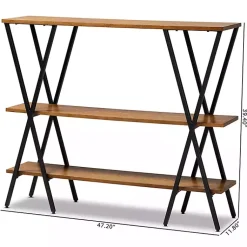 Kirklands Home Console Tables|Natural Wood and Metal 3-Tier Console Table