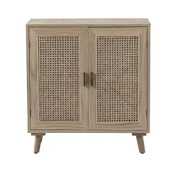 Kirklands Home Cabinets & Sideboards|Natural Wood and Rattan Carpinteria Cabinet Brown