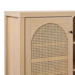 Kirklands Home Cabinets & Sideboards|Natural Wood and Rat 2-Door Sideboard Tan
