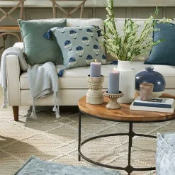 Sale Natural Wood Beaded Pillar Candle Holder, 8 in. Candle Holders