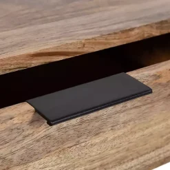 Kirklands Home Accent & End Tables|Natural Wood Metal Accent Table Black