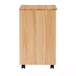 Kirklands Home Office Furniture|Natural Wood 6-Drawer Cary Storage Cart Tan