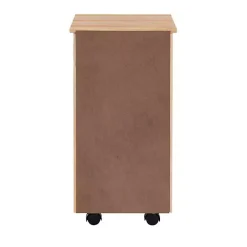 Kirklands Home Office Furniture|Natural Wood 6-Drawer Cary Storage Cart Tan