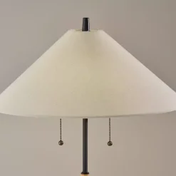 Kirklands Home Table Lamps|Natural Wood Flare Two-Bulb Table Lamp