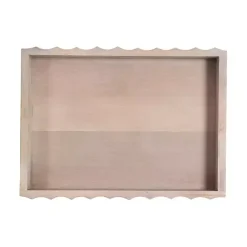 Sale Natural Wood Fluted Lissi Recgular Serving Tray Decorative Trays