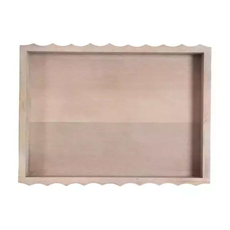 Sale Natural Wood Fluted Lissi Recgular Serving Tray Decorative Trays