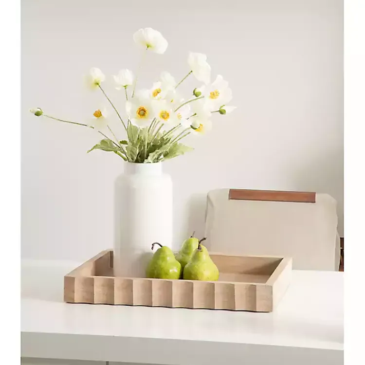 Sale Natural Wood Fluted Lissi Recgular Serving Tray Decorative Trays