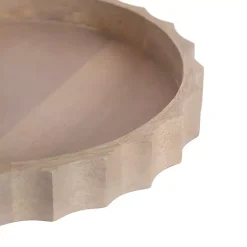 Hot Natural Wood Fluted Lissi Round Serving Tray Decorative Trays