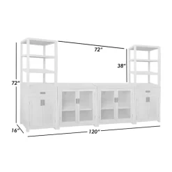 Kirklands Home Cabinets & Sideboards|Natural Wood Glass Door Modular Cabinet Tan