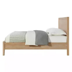 Kirklands Home Beds & Headboards|Natural Wood Grain Panel King Bed Tan