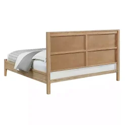 Kirklands Home Beds & Headboards|Natural Wood Grain Panel King Bed Tan
