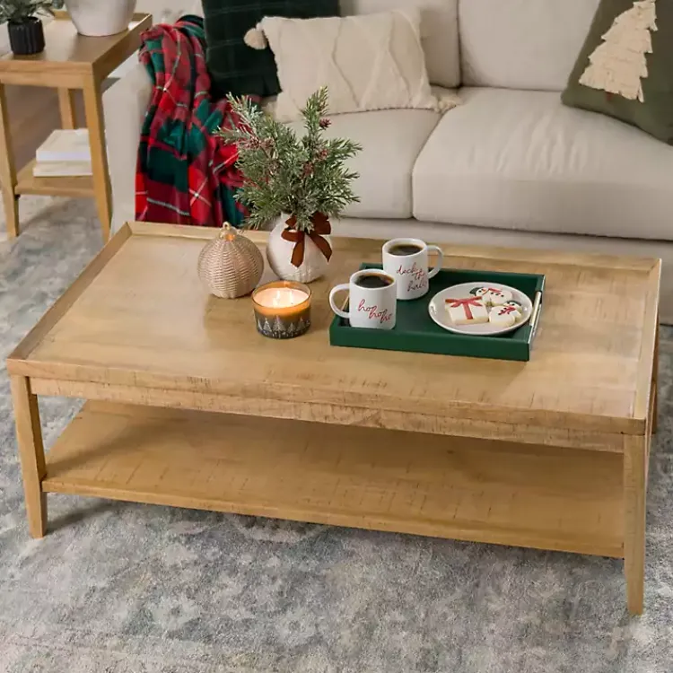 Kirklands Home Coffee Tables|Natural Wood Hughes Coffee Table Tan